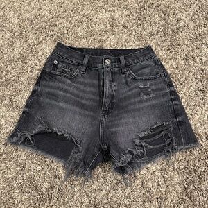 American Eagle Outfitters Black Distressed Jean Shorts
